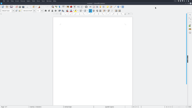 Captura de pantalla de LibreOffice Writer